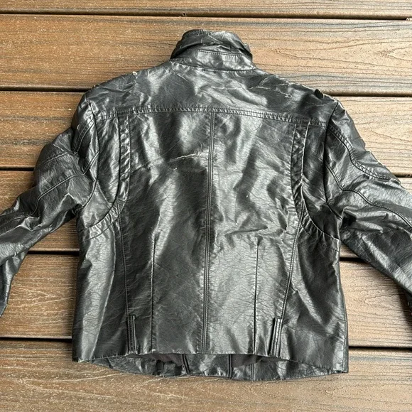 GUC Free People Leather Jacket | Biker Moto Jacket | Black - Picture 4 of 7